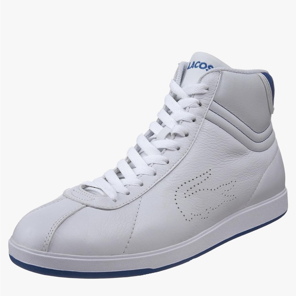 Lacoste Men’s Lina Wing Hi top Sneaker in White Size 12